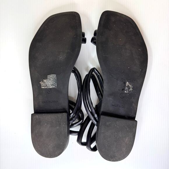 STEVE MADDEN Javva Sandal Women's 10 Flat black Minimalist Neutral Edgy Grunge - Picture 7 of 7